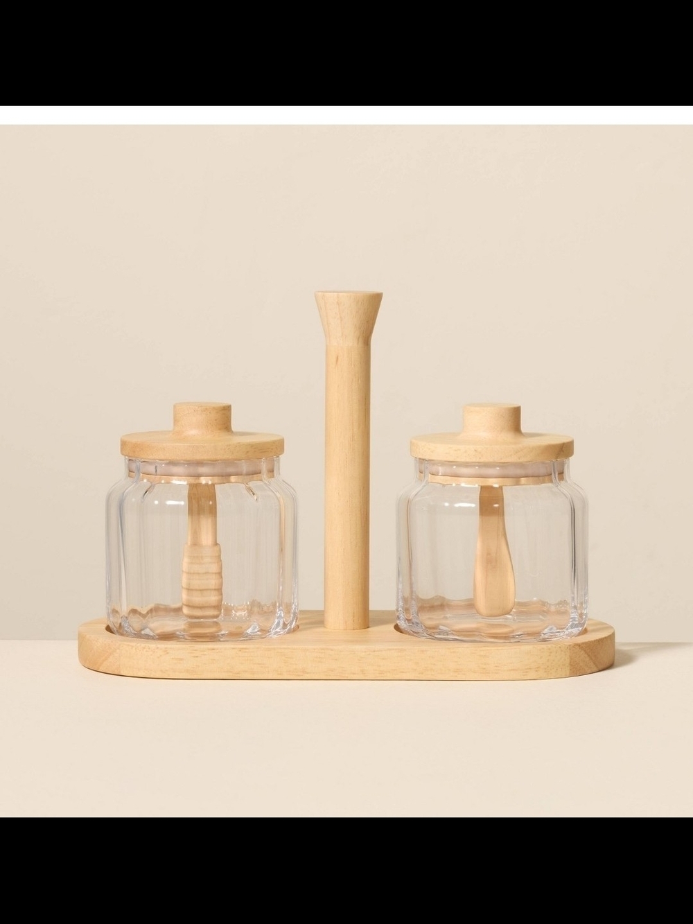 Hearth & hand with magnolia glass Honey and Jam Serve Containers and Caddy